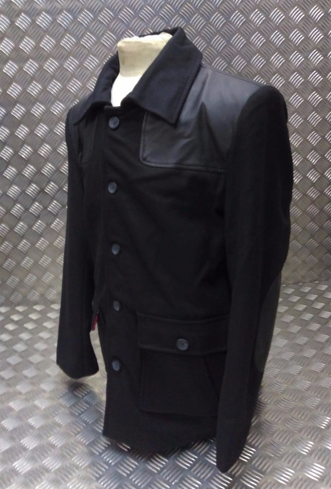 British Army Vintage Style Workers Red Tartan Lined Black Donkey Jacket - BRAND NEW