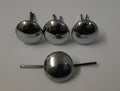 Vintage Buttons Half Dome Split Pin Silver Coloured 22L Two Prong X4 ASBT304