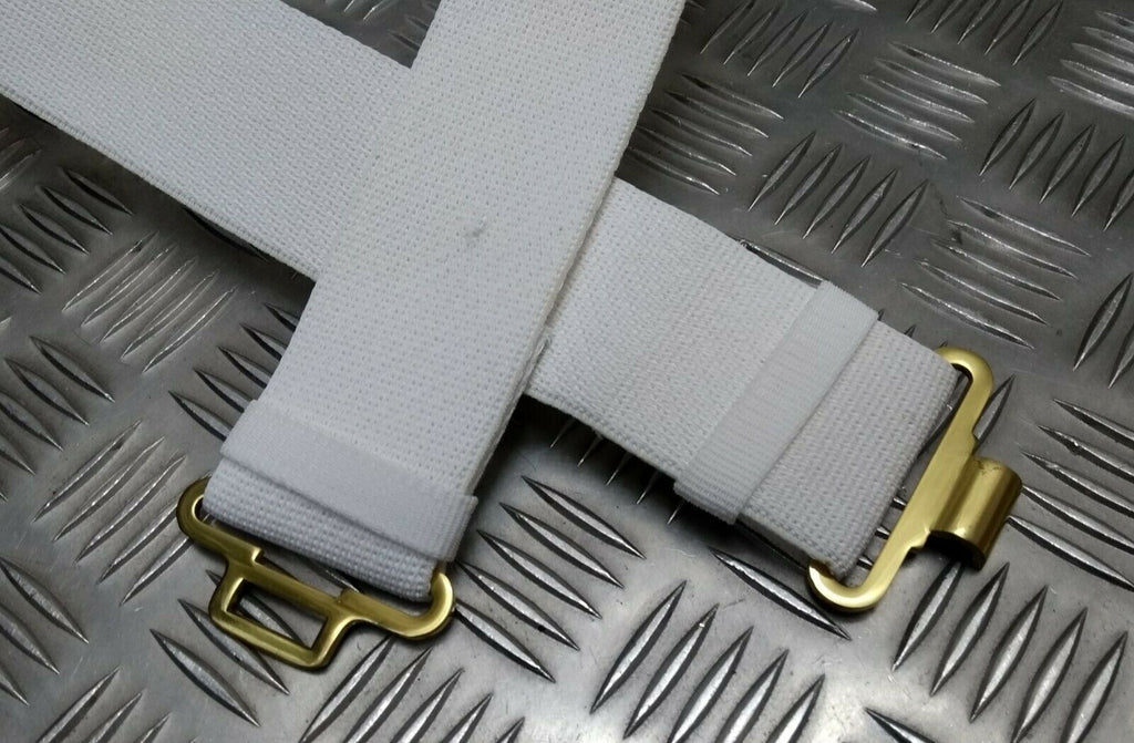 British Army Issue White Courlene Parade Belt with Brass Buckle