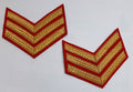 Mess Kit Chevrons 3 Gold Bar On Scarlet Felt SGT Stripes 1 Pair