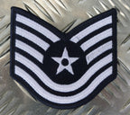 US Air Force Type Technical 3 Bar Chevrons Sew on Badge Patch- New old Stock