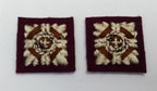 Vintage Rank Pips Senior Officer Insignia on Maroon / Soft Felt Backing Obsolete