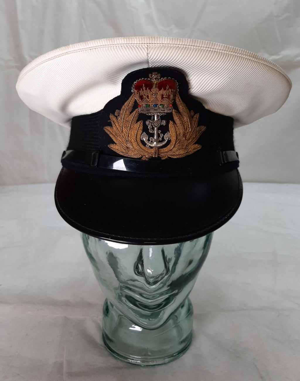 RN Officer's Hat British Naval Insignia Badge Buttons & Chinstrap Old Pattern