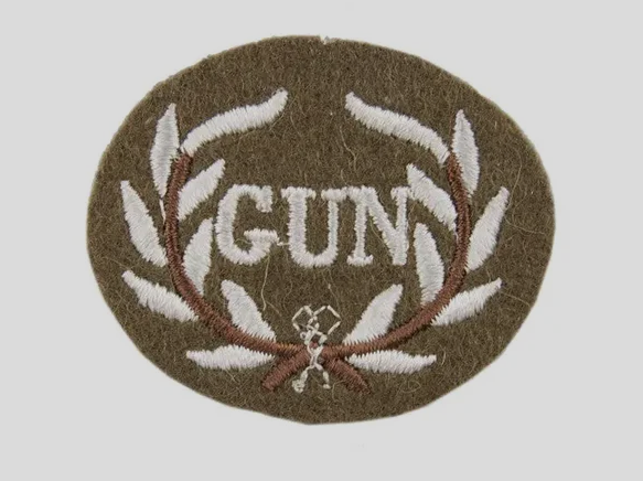 Qualified Gunner Qualification Oval Fad Patch British Army "GUN" with Wreath