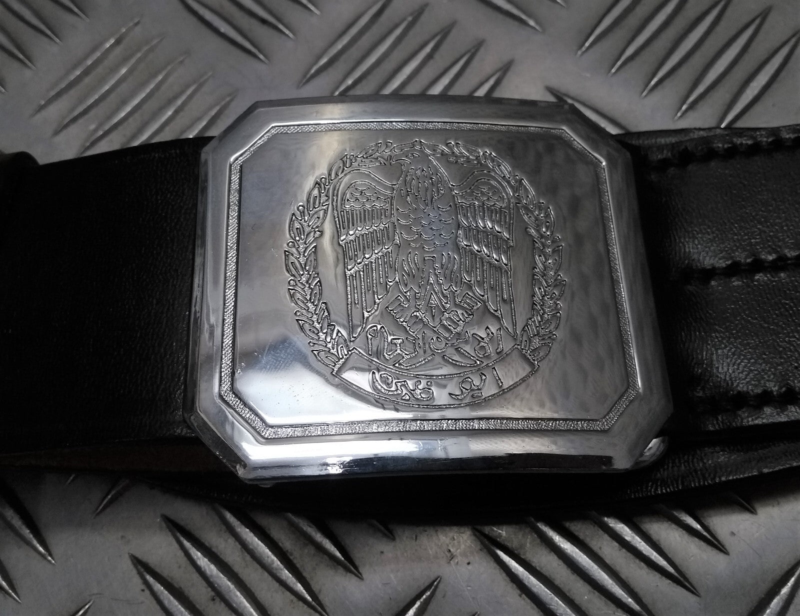 UAE Belt Ceremonial & Parade Duties Leather & Chrome Buckle
