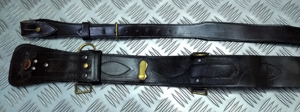 Sam Browne Brown Leather Belt & Shoulder Strap British Issue No Main Buckle
