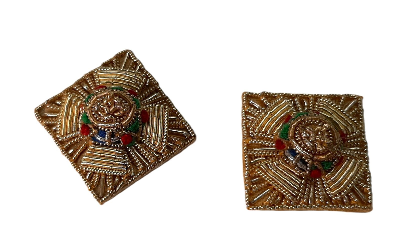 Officer Rank Stars British Army 3/4" (Gold) Hand Embroidered H/E Insignia 1 Pair