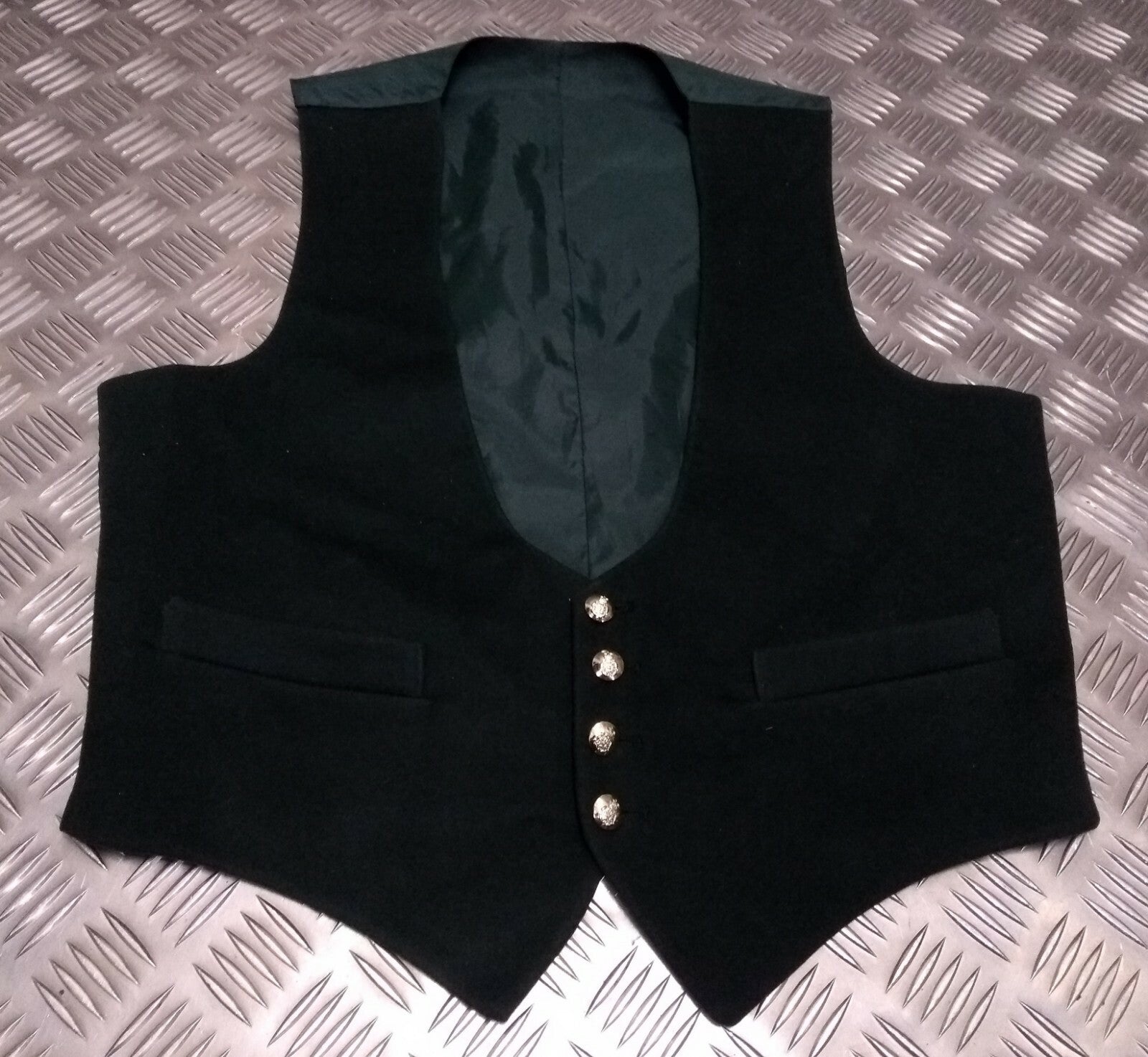 British Army Issue Green Mess Dress Waistcoat With Intelligence Corps Buttons