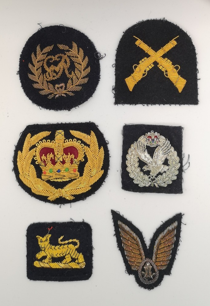 British Army / Navy / RAF Royal Air Force Qualification Rank Wire Braided Badges set of 6