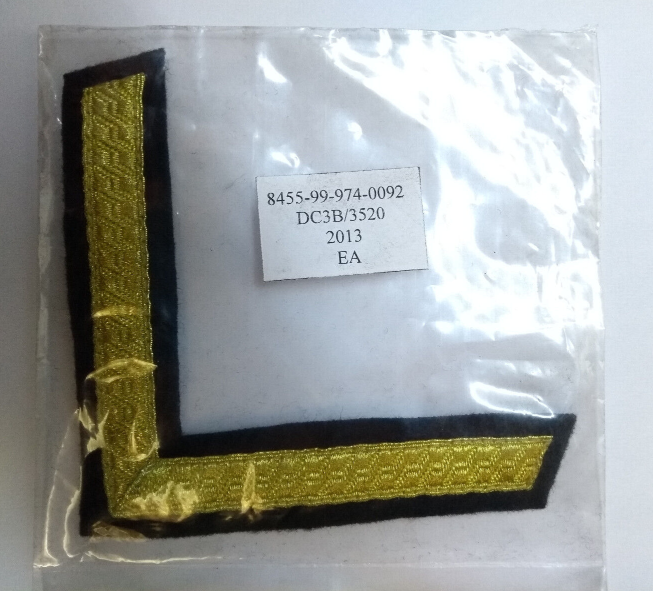HCav No1 Chevron Household Cavalry Gold on Dark Blue 1 Bar / Stripe - NEW