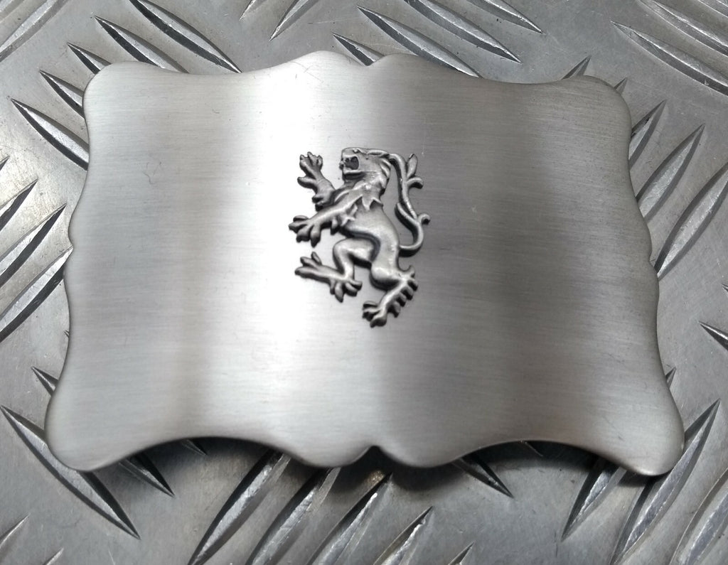 RRS Buckle Lion Insignia Large Parade Subdued Chrome Buckle British Army Style