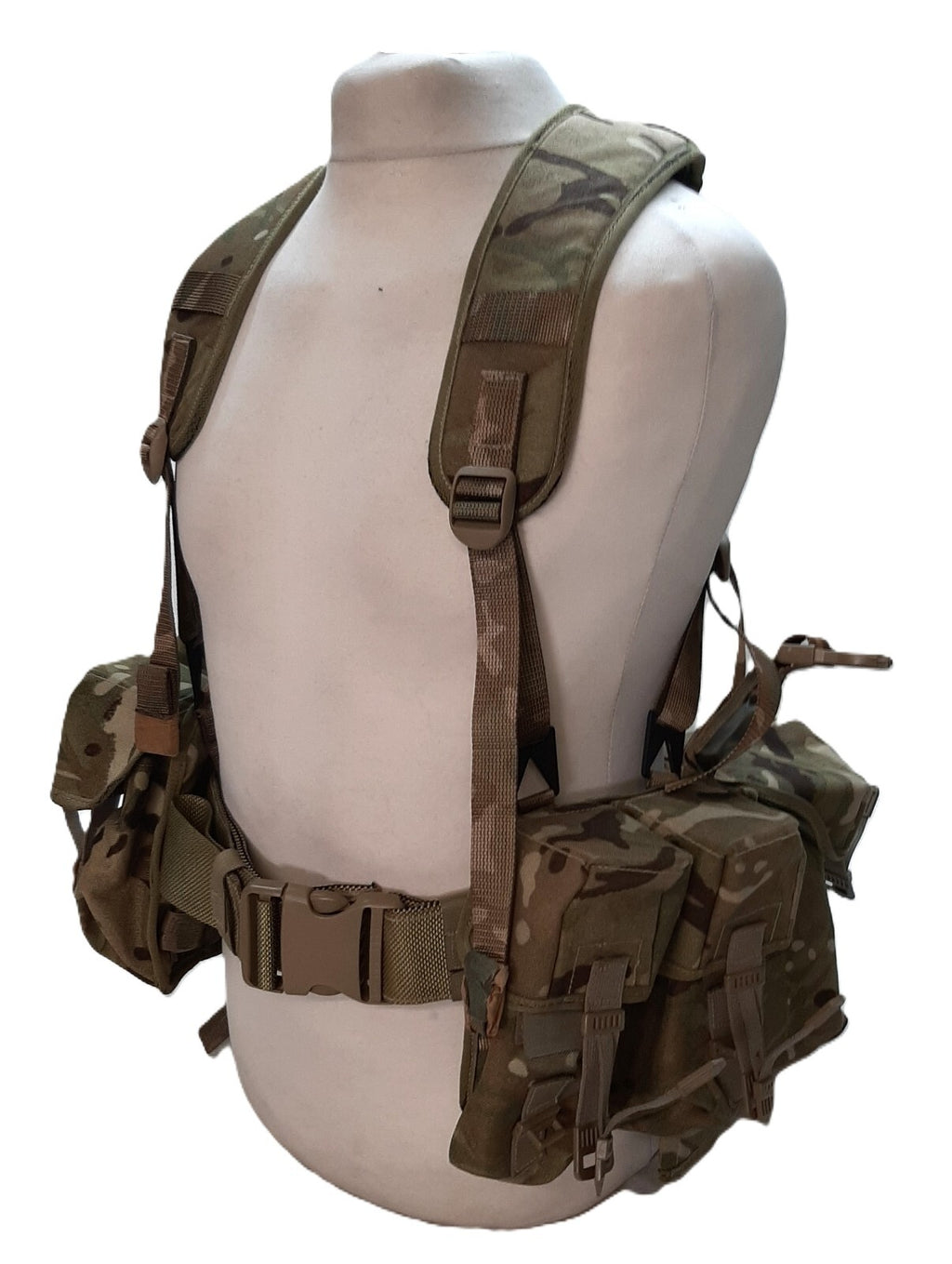 Airborne Army Webbing MTP British Assault Camo Belt Yoke & Assorted Pouches (6)