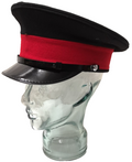 Dark Blue Red Plain Peaked Ceremonial Hat with Silver Queen's Crown 56cm