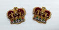 Army Crowns Gold & Silver Gilt Crimson Padding Hand Embroidered Insignia 3/4"