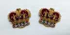 Army Crowns Gold & Silver Gilt Crimson Padding Hand Embroidered Insignia 3/4"