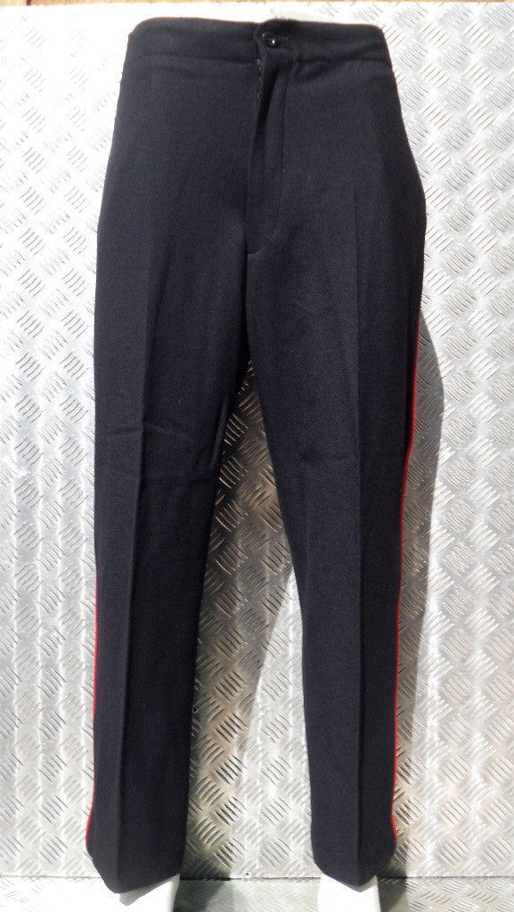 British Army Black Dress Trousers Wool Red Piping Footguards & Bandsman ETC - ASST