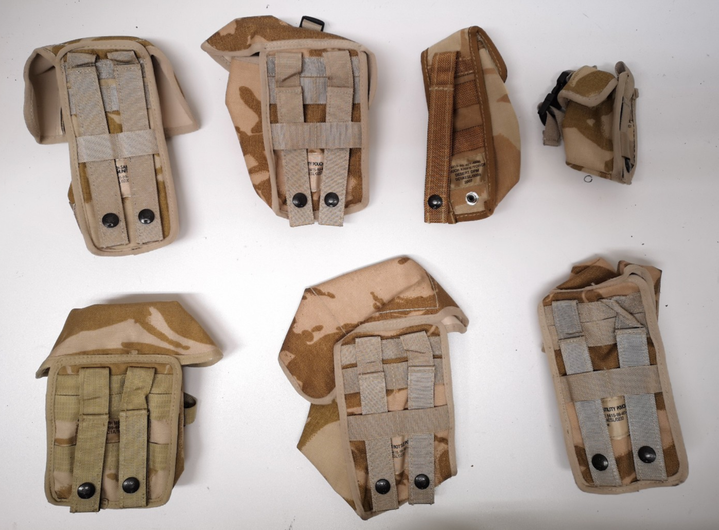 Desert Storm Camo Tactical Assault Vest Pouches Assorted Types Molle Style Used