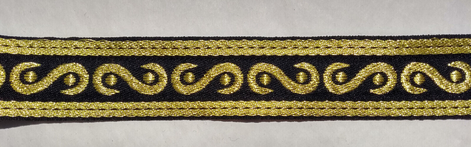 Black & Gold Decorative Lace / Band 38mm wide Genuine British Made