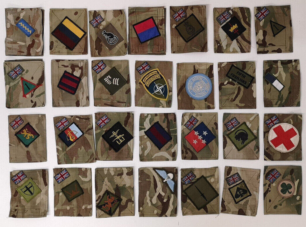 British Army TRF Patches on MTP Blanking Panels Various - Used