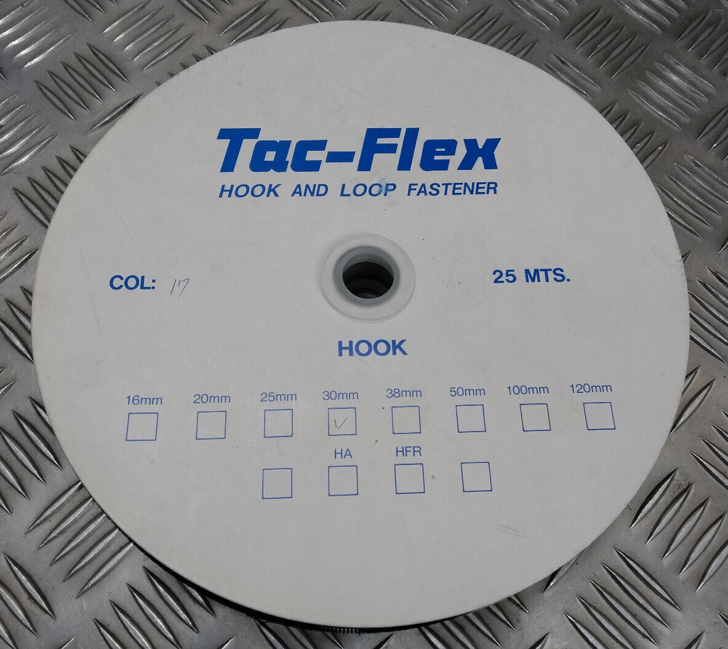 Tac-Flex Black 30mm wide Hook & Loop / Rip & Grip only Hook side 50cm length