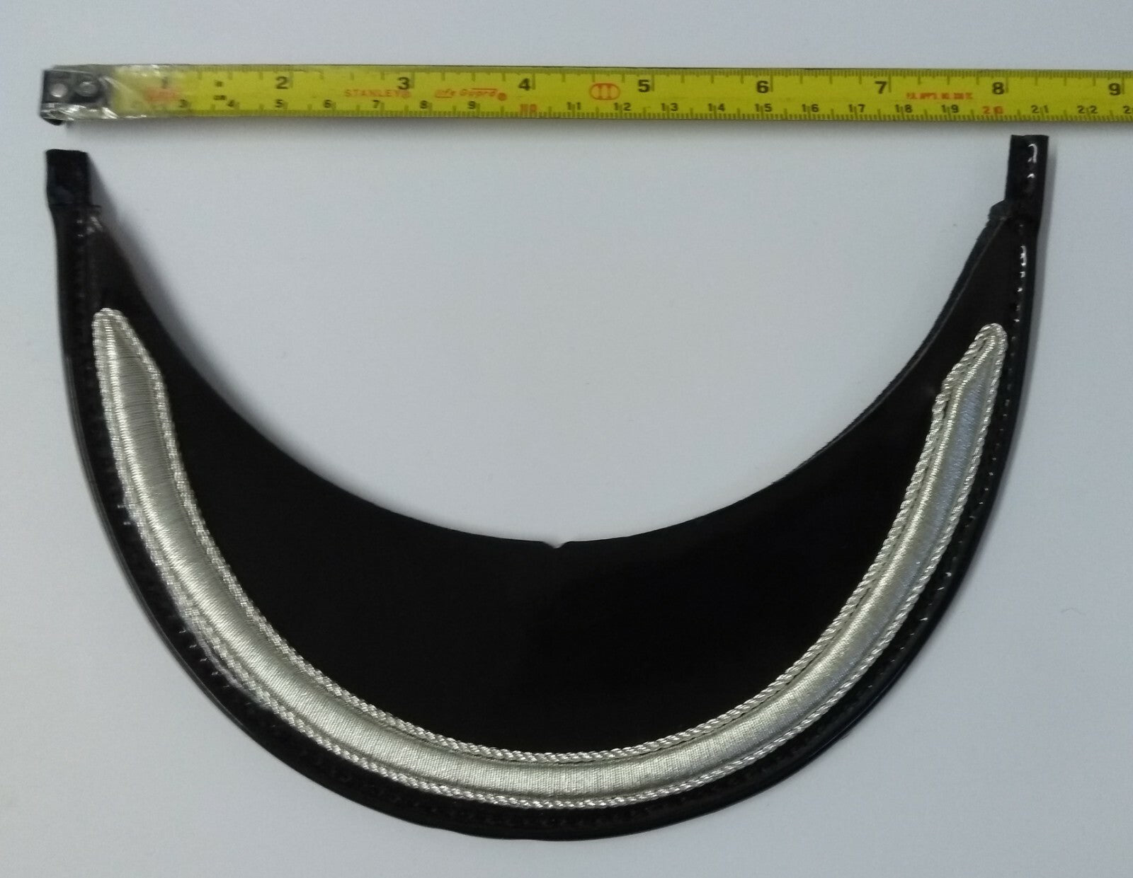 Genuine British Made Senior Officer 11/16" Silver Braid Dress Cap Peak New