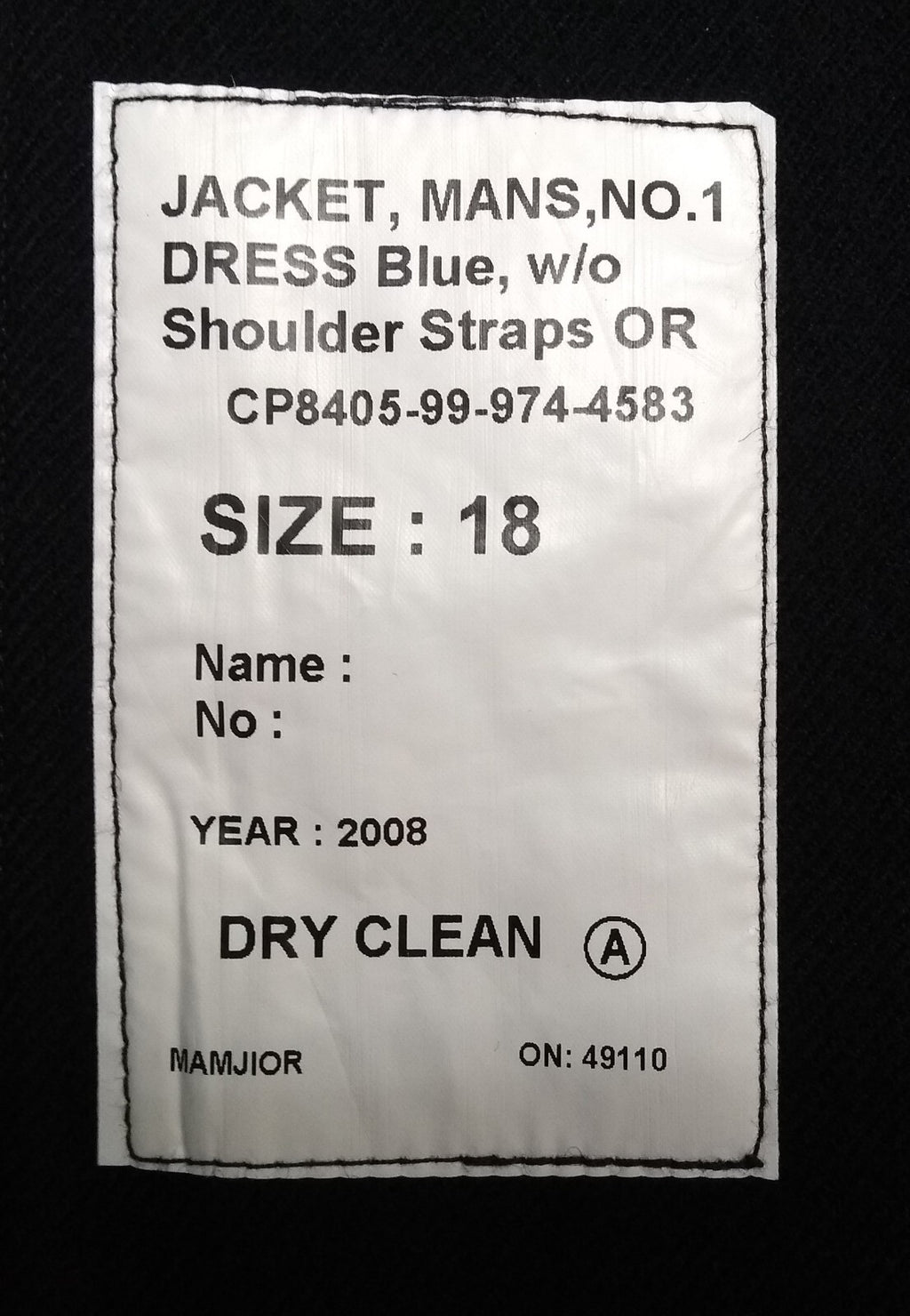 No1 Dress Jacket Other Ranks Blues 100% Wool British Army No Shoulder Straps S18