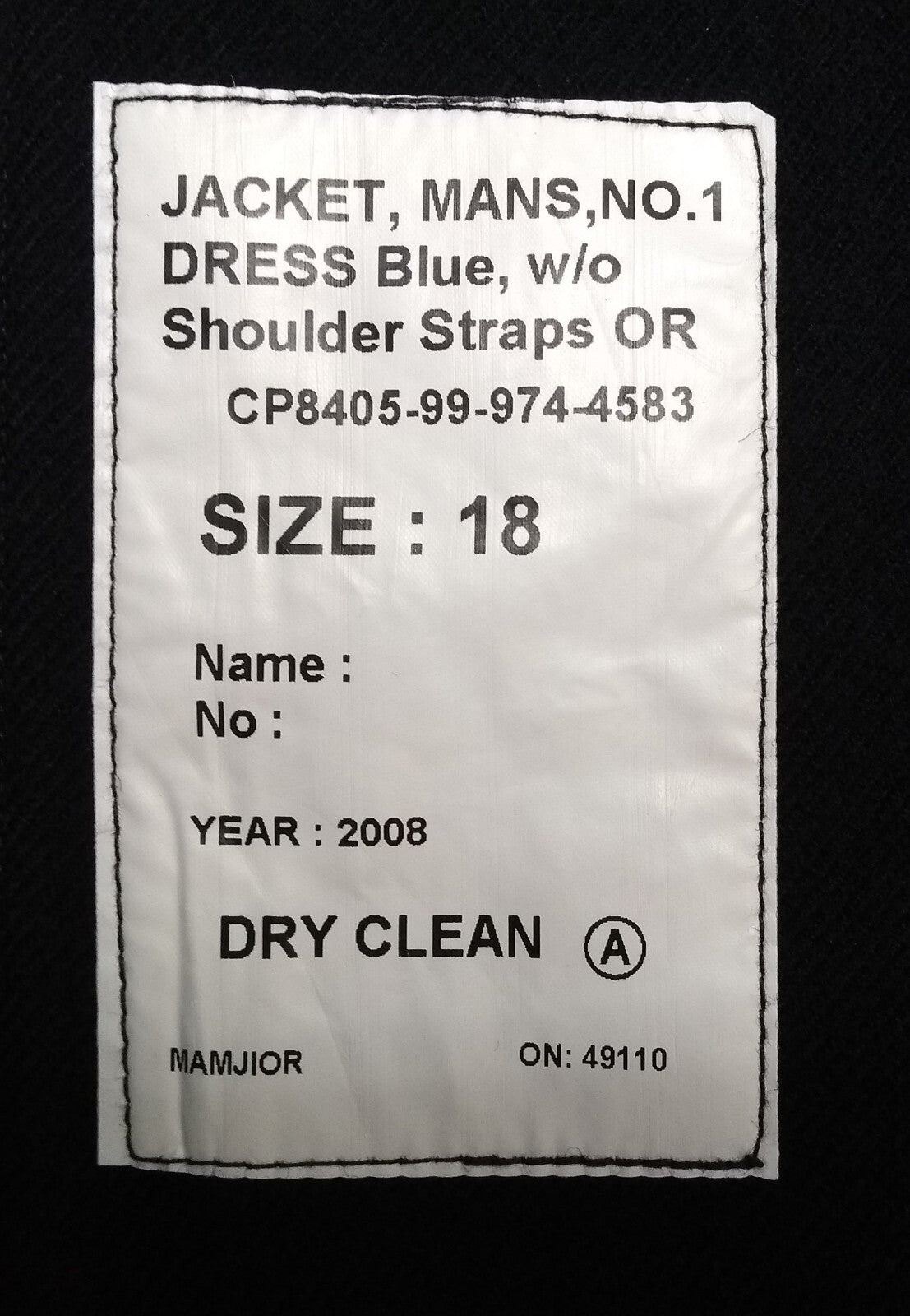 No1 Dress Jacket Other Ranks Blues 100% Wool British Army No Shoulder Straps S18