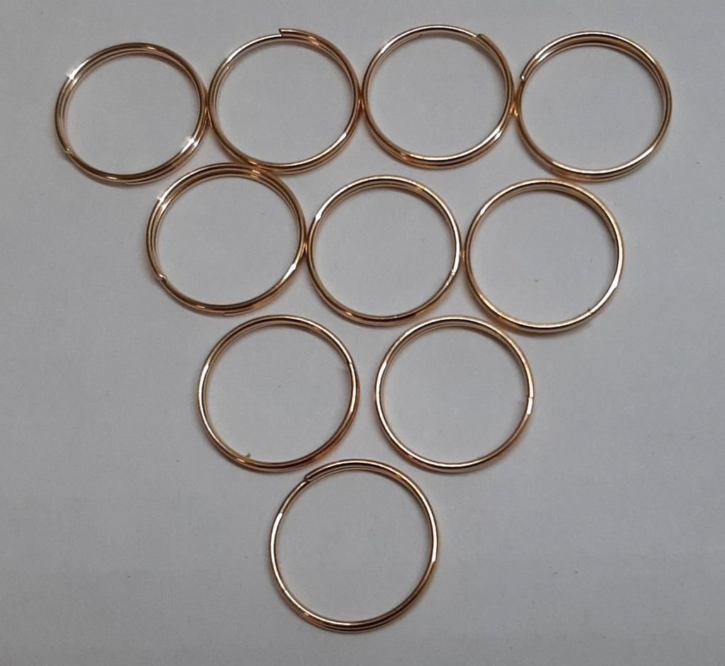 Metal Button Split Rings ½" / 14mm Diameter Set of 10- NEW