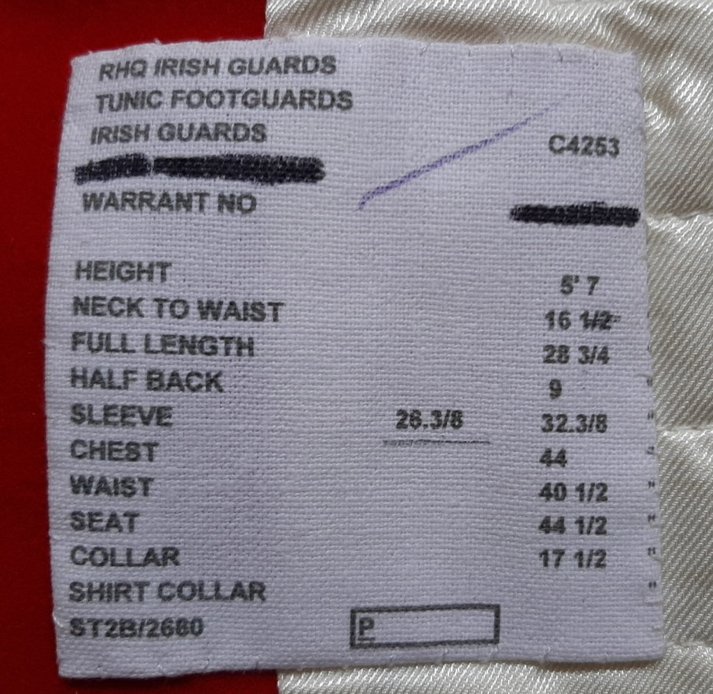 British Army Irish Tunic Royal FG Red Jacket Chest Size 44"