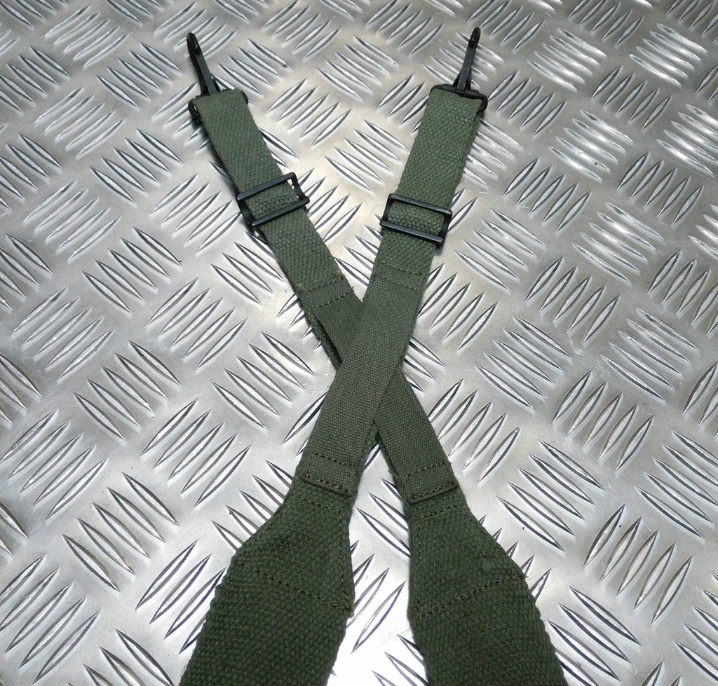 Green Web Yoke / Suspender / Brace 6 Point Strap Genuine Issue- NEW