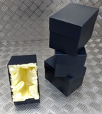 Dark Blue Gift / Storage Boxes with Cream Canvas Lining & Removable Lid x4