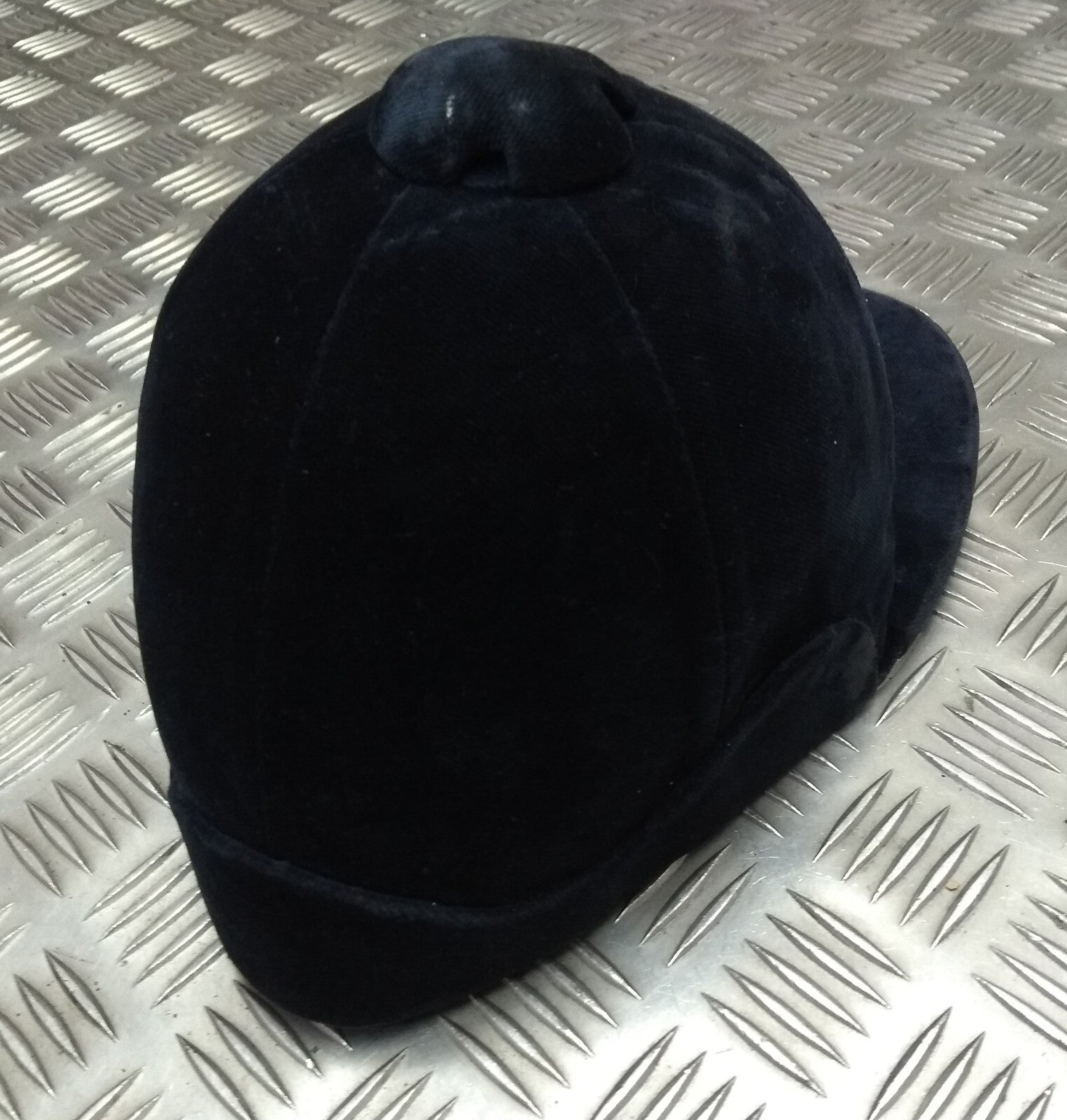 Patey Cap Navy Velvet Covered Hand Made - Navy Hunt Cap Riders Show Cap 59cm