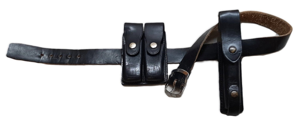 Leather Belt 36" With Bianchi Double Ammo Pouch and PWL Telescopic Baton Holder