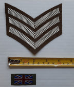 Rank Chevrons FAD British Insignia 3 Bar Sergeant UK Flags 1 Pair