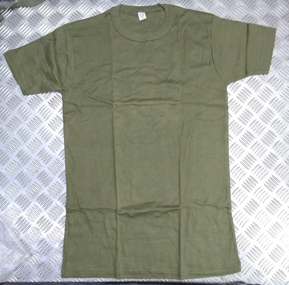 Short Sleeve Green 100% Cotton T-Shirt, Size Large