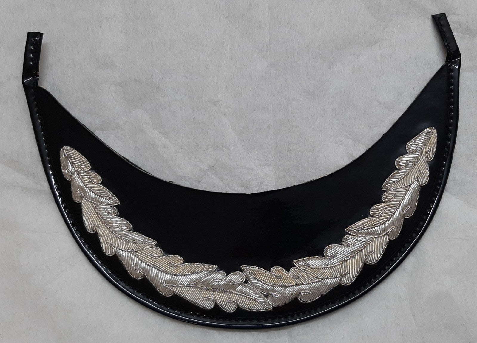Officers Patent Peak British Forces Dress Hat Visor 1 Row Oak Leaf Silver Wire