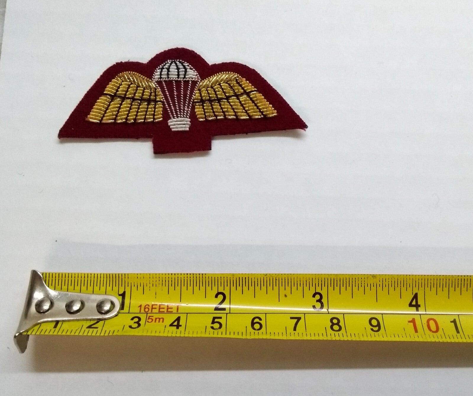 Mess Kit Badge Parachute Wings Cherry British Hand Embroidered Para Arm Patch