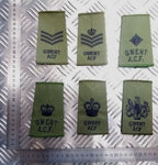 Green OD GWENT ACF Rank Slide Various Ranks Genuine British Army Issue - NEW