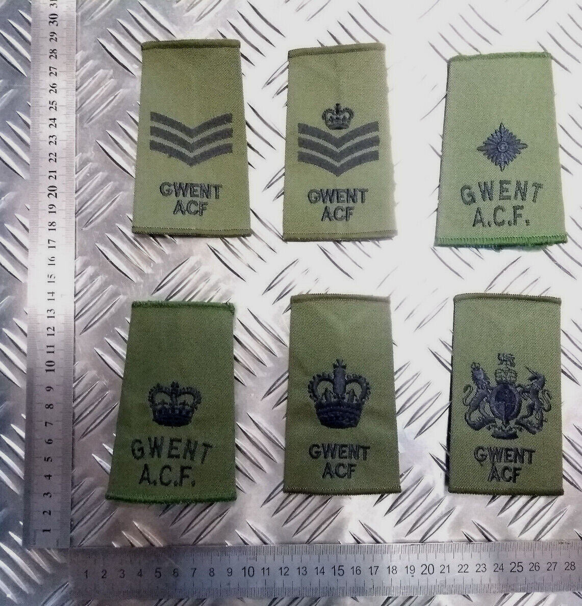 Green OD GWENT ACF Rank Slide Various Ranks Genuine British Army Issue - NEW