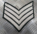 Genuine British Issue Mess Dress Rank Chevrons Silver Braid On Green