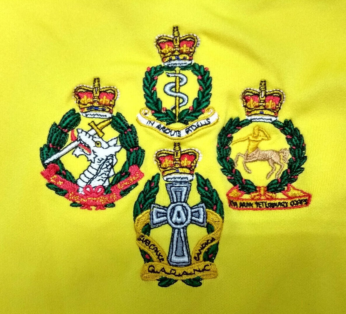 British Army Sport Shirt RAMC QARANC RADV RADC Macron Yellow Long Sleeve with Numbers