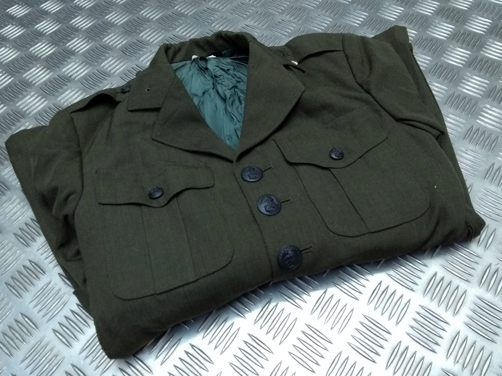Vintage US MC Jacket Gabardine United States Marine Green Tunic No Belt