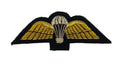 Mess Kit Badge Paratrooper Wings on Navy British Hand Embroidered Para Arm Patch