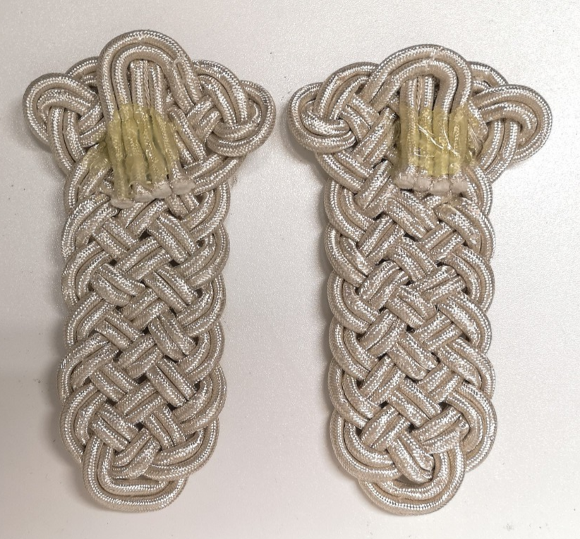 Shoulder Cords Senior Officer Silver Braid Cords No Attaching Straps Unfinished