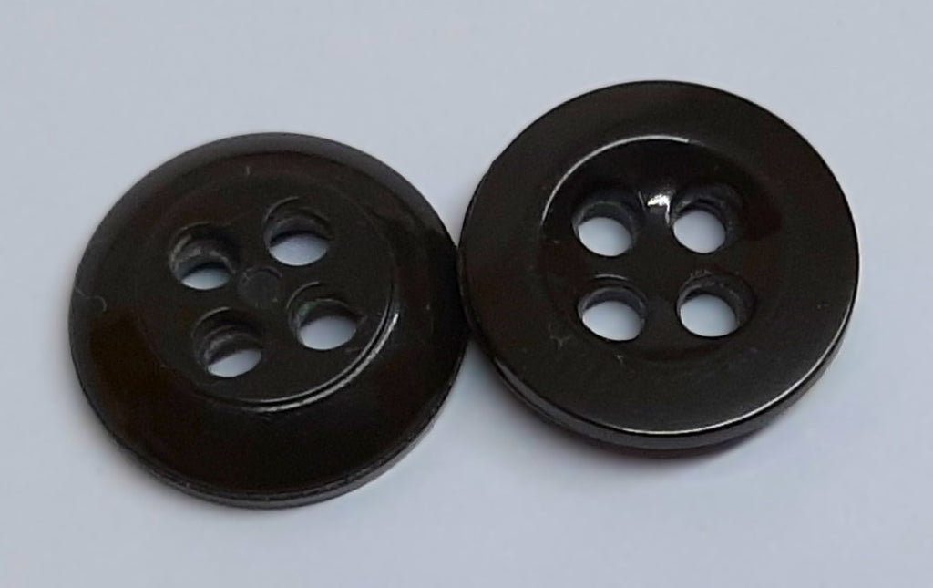 Vintage Army Buttons Old Pattern British Dark Green 4 Hole Size 22L / 14.1mm