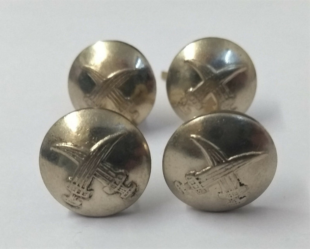 Genuine British Made Bahrain Obsolete Insignia Nickel Prong Buttons X4 ASBT235
