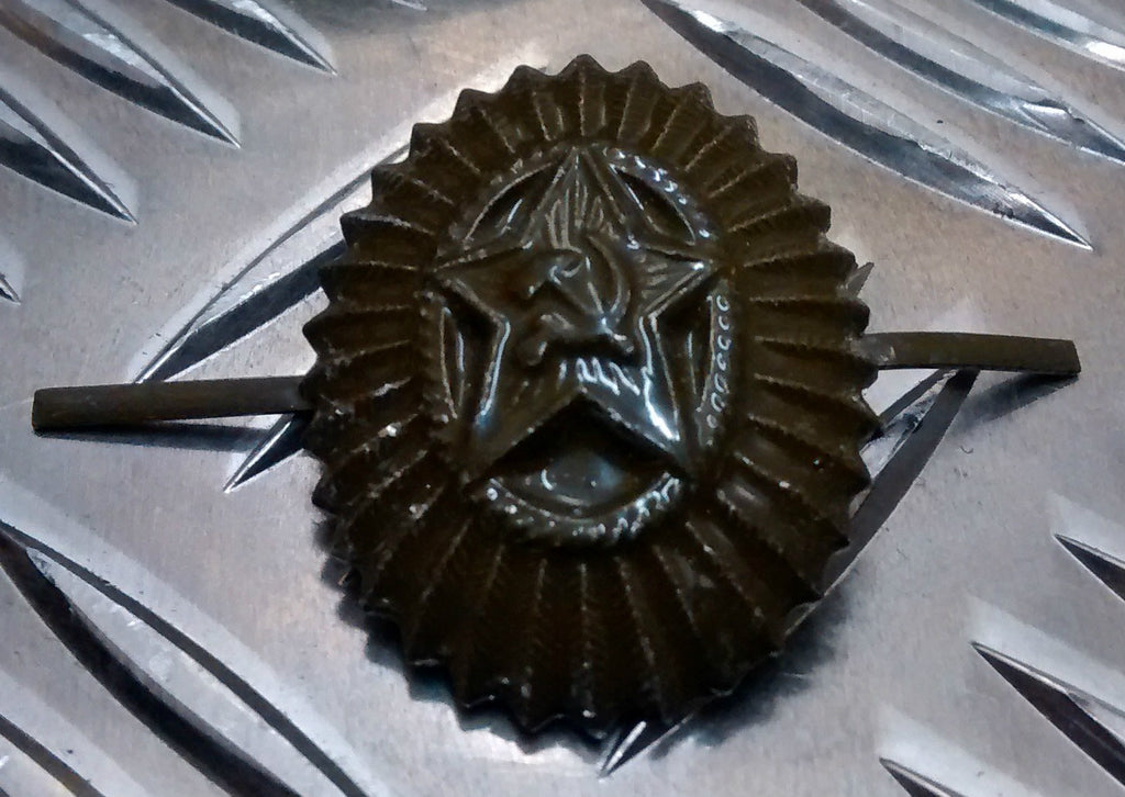 USSR Soviet CCCP Red Army Metal Officer Cap Badge GREEN Obsolete - NEW
