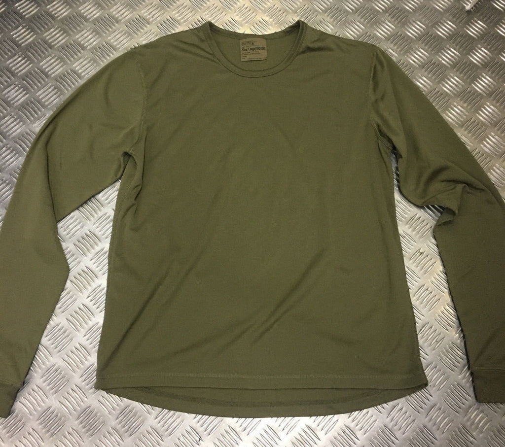 Genuine British Army Light Olive Thermal Long Sleeve Top - All Sizes - USED