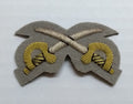 Mess Kit Badge PtI Cross Swords Grebe Grey British Hand Embroidered Patch