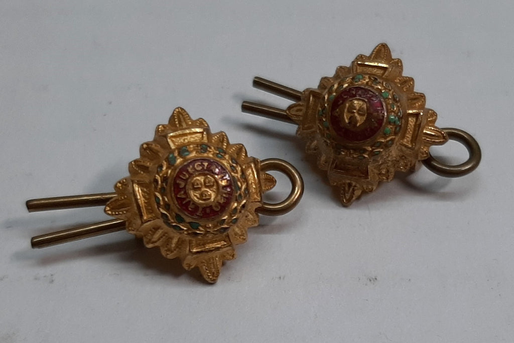 Army Rank Pips Gold with Coloured Tops 1/2 Inch British Officers Insignia Qty 2